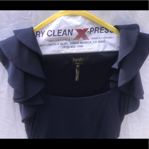 Navy formal floor-length gown by Laundry. - Picture 2 of 5